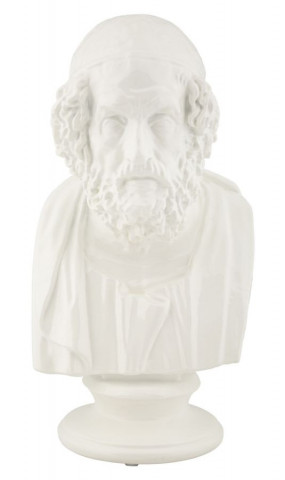Bust decorativ alb din polirasina, 12,9x12,5x25 cm, Roman Wise Man Mauro Ferretti - Img 1