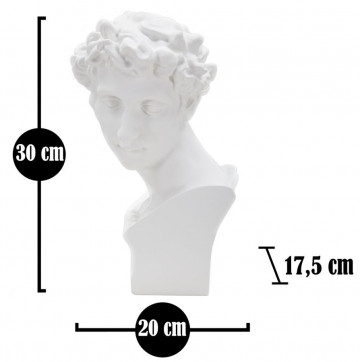 Bust decorativ alb din polirasina, 20x17,5x30 cm, Roman Man Mauro Ferretti - Img 5