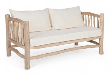Canapea cu 2 locuri finisaj natural din lemn de Teak, 140 cm, Sahel Bizzotto - Img 1