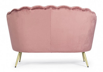 Canapea cu 2 locuri roz pudra din catifea si lemn de Pin, 130 cm, Giliola Bizzotto - Img 4