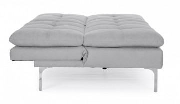 Canapea extensibilă gri din stofa si lemn de Eucalipt cu 3 locuri, 190 cm, Leon Bizzotto - Img 10