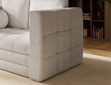 Canapea Kastol , alb bouclé extensibil, 137x71x74 cm – Royal 01 - Img 10