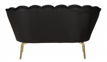Canapea neagra din catifea si metal cu 2 locuri, 136 cm, Viena Plus Mauro Ferretti - Img 4