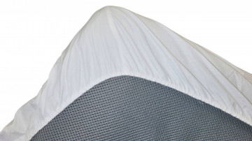 Cearceaf de pat Bumbac alb cu elastic, 180x260 cm, pat de 120x200 - Img 2