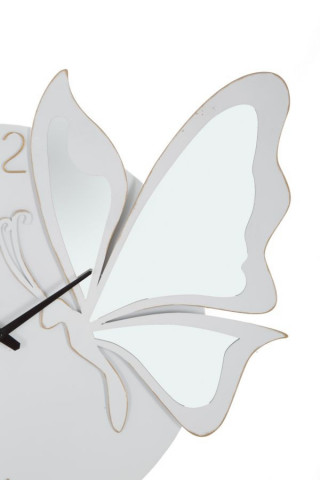 Ceas decorativ alb din metal / sticla, 66 x 64 x 4,5 cm, Farfalla Mauro Ferreti - Img 2