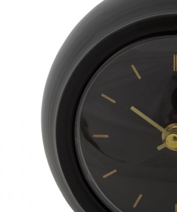 Ceas decorativ de masa negru din metal si plastic, 16x13x19 cm, Ball Mauro Ferretti - Img 2