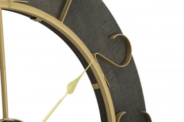 Ceas decorativ negru/auriu din metal si MDF, ∅ 70 cm, Dark Glam Mauro Ferretti - Img 4