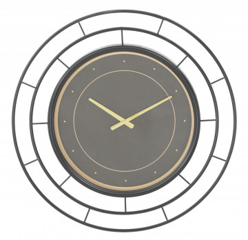 Ceas decorativ negru din MDF si metal, ∅ 70 cm, Fashion Dark Mauro Ferretti - Img 1