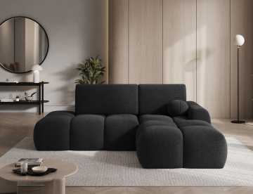 Colțar extensibil ELTAP Vittario dreapta | 227 x 170 cm | negru | Royal 05 | ladă depozitare