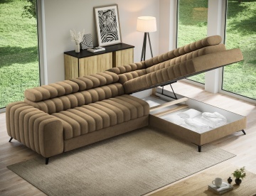 Colțar Kanedo extensibil, 269x204x86 cm, orientare dreapta – Nube 20 – fotografie de produs pe fundal neutru
