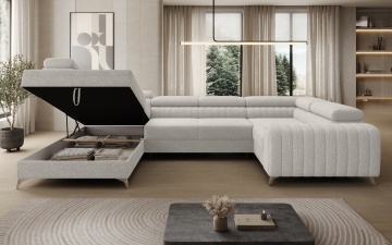 Colțar Louis extensibil, 347x202x92 cm, orientare stânga – Royal 01 – prezentare comercială suplimentară