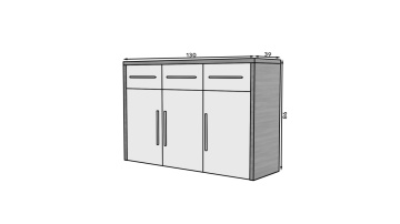 Comodă 130x39x86cm, Marden, ADRK Furniture – fotografie alternativă de produs