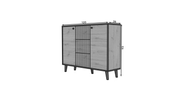 Comodă cu doua usi si trei sertare, 120x35x90cm, FADI, ADRK Furniture - Img 5