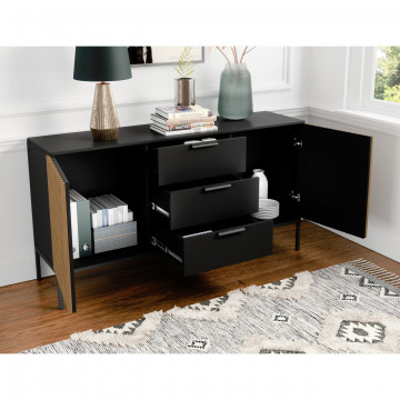Comodă Meorati 150 Chest of drawer negru, 40x150x80 cm – Negru – imagine secundară de catalog