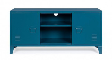 Comoda TV albastra din metal, 120,5x40x58,5 cm, Cambridge Bizzotto - Img 2