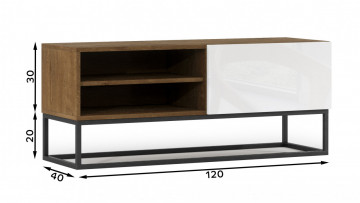 Comodă TV cu un sertar si doua rafturi, 120x50 cm, Avorio, Eltap - Img 7