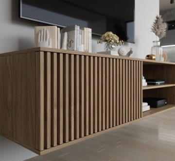 Comodă TV Entsian 150 wall-mounted Media cabinet Artisan Oak - Img 12