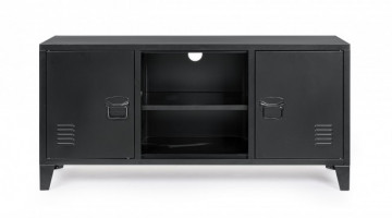 Comoda TV neagra din metal, 120,5x40x58,5 cm, Cambridge Bizzotto - Img 2