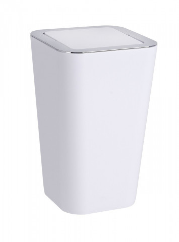 Cos de gunoi pentru baie, Wenko, Candy White, 18 x 18 x 28.5 cm, 6 L, plastic, alb - Img 6