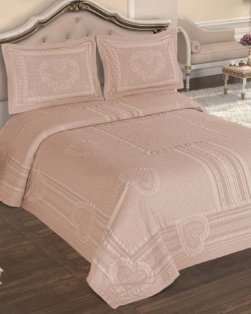 Cuvertura de pat lux, bumbac, 3 piese, roz, CDV-08