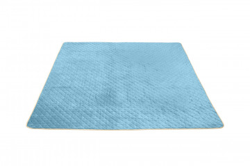 Cuvertura matlasata cocolino Alcam, bleu ciel, 210x220 cm, crem / albastru - Img 3