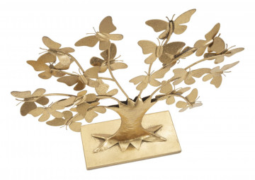 Decoratiune arbore cu fluturi auriu din metal, 30x8x31 cm Daisy Mauro Ferretti - Img 2