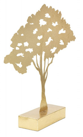 Decoratiune copac auriu din metal, 43,5x8x41,5 cm, Tree Mauro Ferretti - Img 3