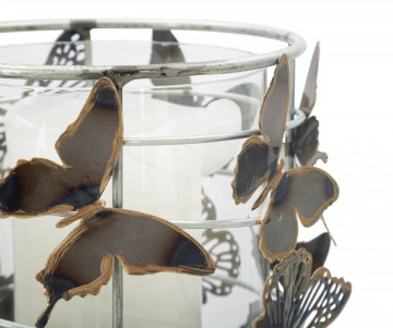 Decoratiune cu suport pentru lumanare multicolor din metal, ∅ 15 cm, Butterflies Mauro Ferretti - Img 4