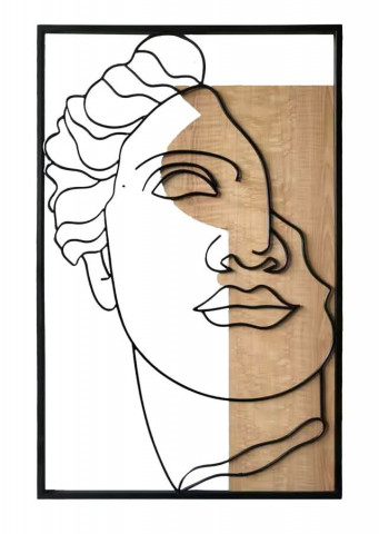 Decoratiune de perete din metal si MDF, 50 x 2 x 80 cm, David A Mauro Ferreti