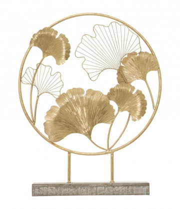 Decoratiune frunze aurii din metal, 50x12,5x64 cm, Little Leaf Mauro Ferretti - Img 1
