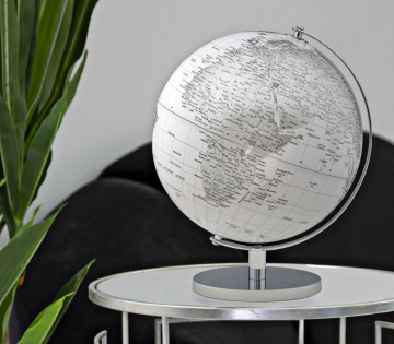 Decoratiune glob argintiu/alb din metal, ∅ 25 cm, Globe Mauro Ferretti - Img 6