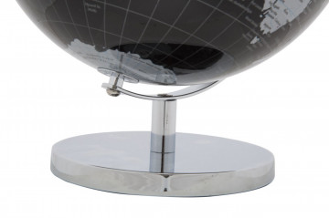 Decoratiune glob negru/argintiu din metal, ∅ 25 cm, Globe Mauro Ferretti - Img 5