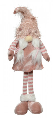 Decoratiune Gnome standing Girl, Decoris, 18x8x61 cm, poliester, roz - Img 1