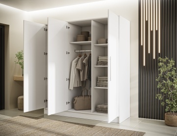 Dulap cu 3 usi Alarica 180x60x200 cm – Alb – imagine de produs din seria de prezentare