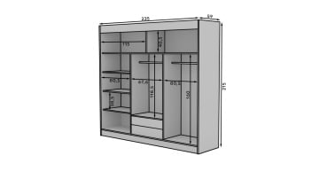 Dulap cu usi glisante 235x215 cm, Erwin, ADRK Furniture - Img 12