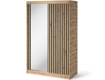 Dulap cu uși glisante Emerio II, 120x60x204 cm – Stejar Artisan – cadru suplimentar din prezentarea produsului