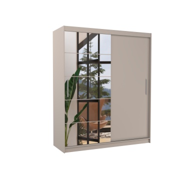 Dulap cu uși glisante ESTI – cu oglindă – 180x59x215 cm – Cașmir