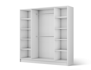Dulap Lunara cu uși batante – 4 uși – 200x51x200 cm – Alb - Img 3