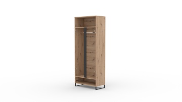 Dulap Two-door ARIA – 90x55x200 cm – Stejar Artisan / Negru – imagine comercială suplimentară