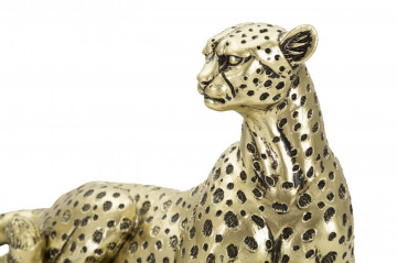 Figurina decorativa aurie din polirasina, 27,3x10,3x13,9 cm, Leopard Mauro Ferretti - Img 3