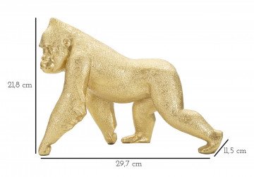 Figurina decorativa aurie din polirasina, 29,7x11,5x21,8 cm, Gorilla Mauro Ferretti - Img 6