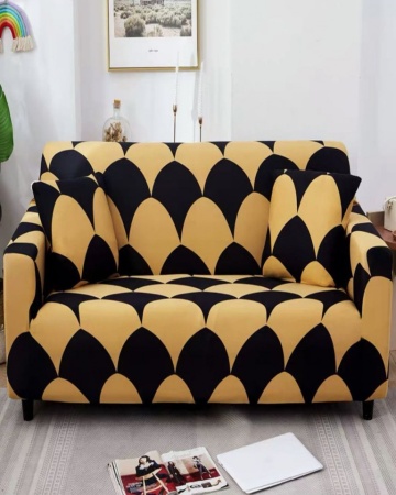 Husa Elastica Pentru Canapea 3 Locuri, Black and Beige, HEJ3-10 – cadru alternativ al produsului
