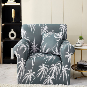 Husa elastica pentru fotoliu, cu brate, alb / gri, HEJ1-50