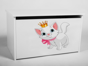 Ladă pentru jucării DARIA – 73x40x42 cm – Alb / CAT - Img 3