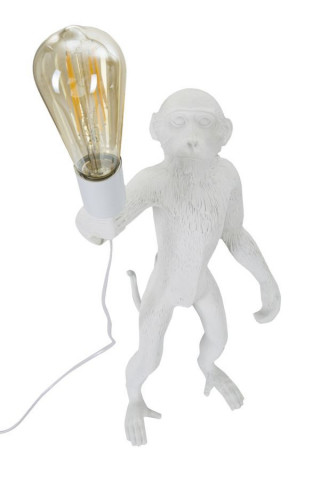 Lampa alba din polirasina, soclu E27, max 40W, 26 x 34 x 55 cm, Monkey Mauro Ferreti - Img 3