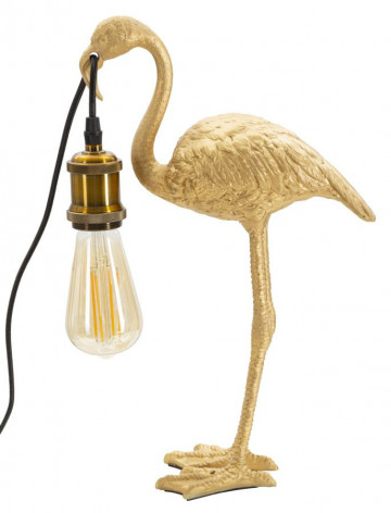 Lampa aurie din polirasina, Soclu E27 Max 40W, 25x11,5x39,5 cm, Flamingo Mauro Ferretti - Img 2