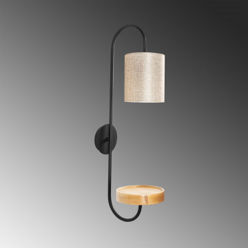 Lampa de perete opviq servis, 28x73 cm, E27, 100 W, negru / crem - Img 8