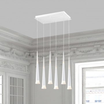 Lampa suspendata LED Flaute 9C, Max 40W, alb, lumina neutra, Kelektron - Img 2