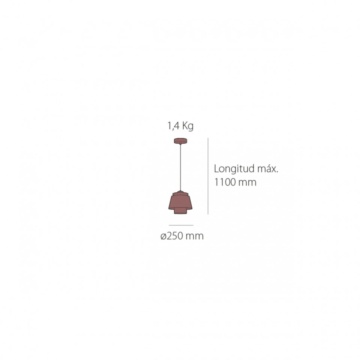Lampa suspendata Turbine C, Soclu E27, Max 60W, maro, Kelektron – imagine de catalog suplimentară