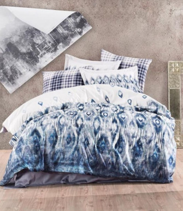 Lenjerie de pat bumbac satinat, 6 piese, pat 2 persoane, Octivia, LDV-52